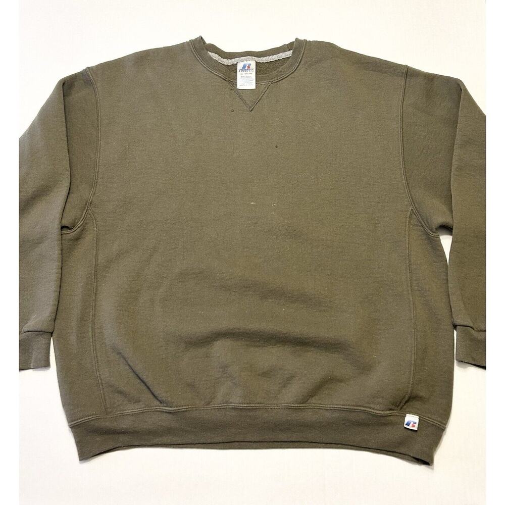 Vintage 90s Russell Athletic Sweatshirt Blank Mens XL Green Pullover Crewneck